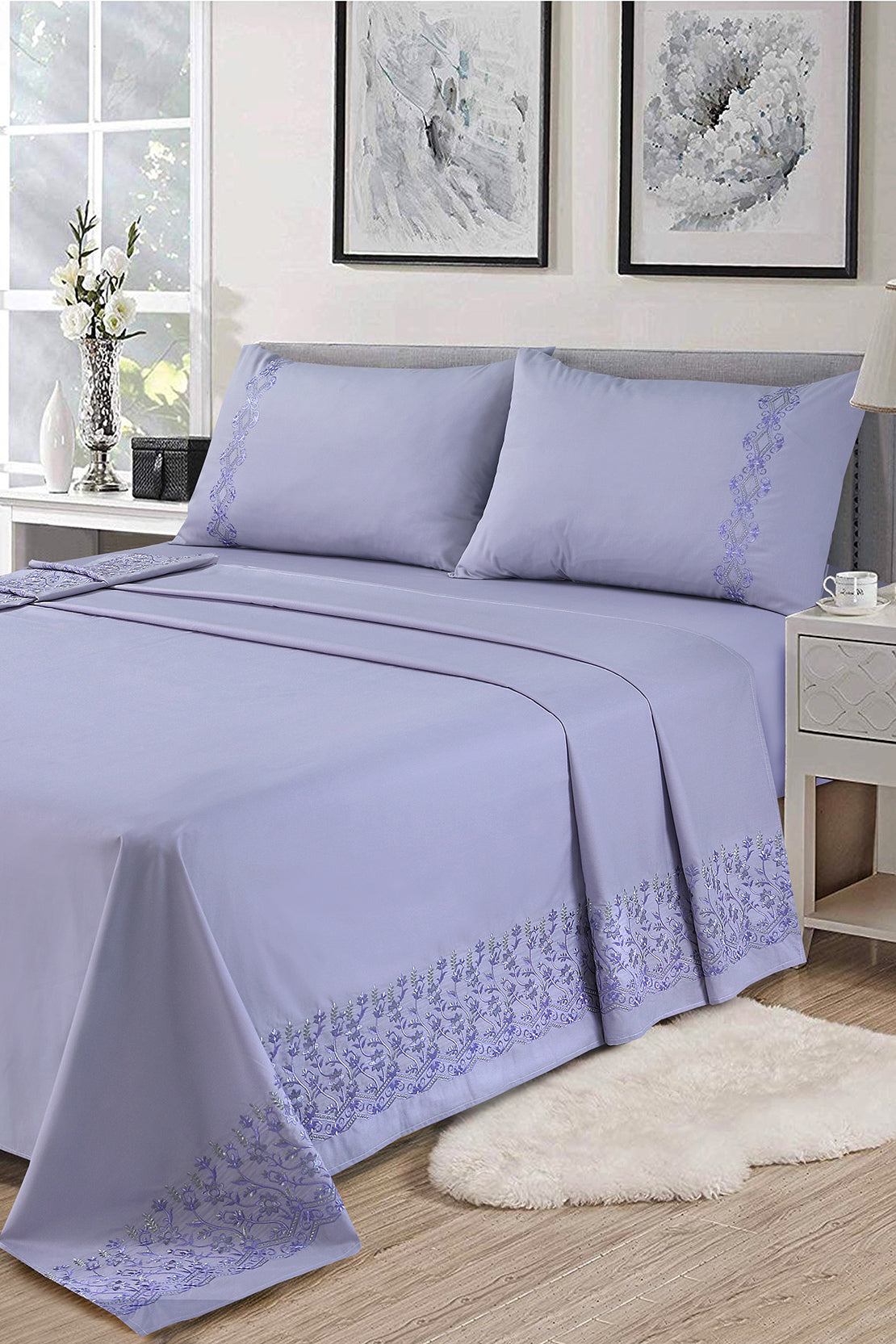 Embroidered Bed Sheet Set SKB289 So Kamal