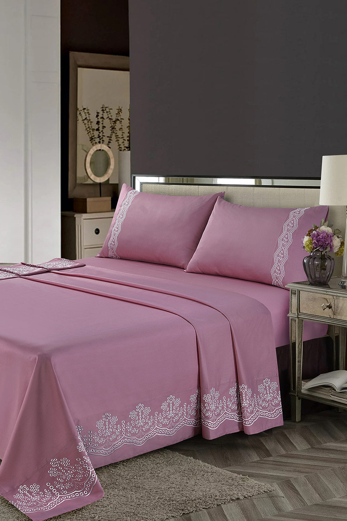 Embroidered Sheets & Pillowcases SKB294a So Kamal