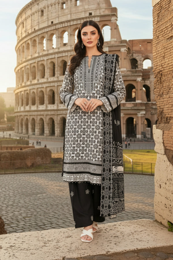 Embroidered - 3 Pc Khaddar Suit
