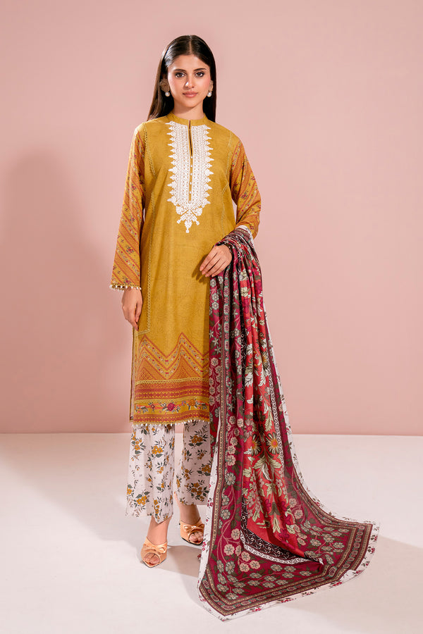 Embroidered - 3 Pc Khaddar Suit