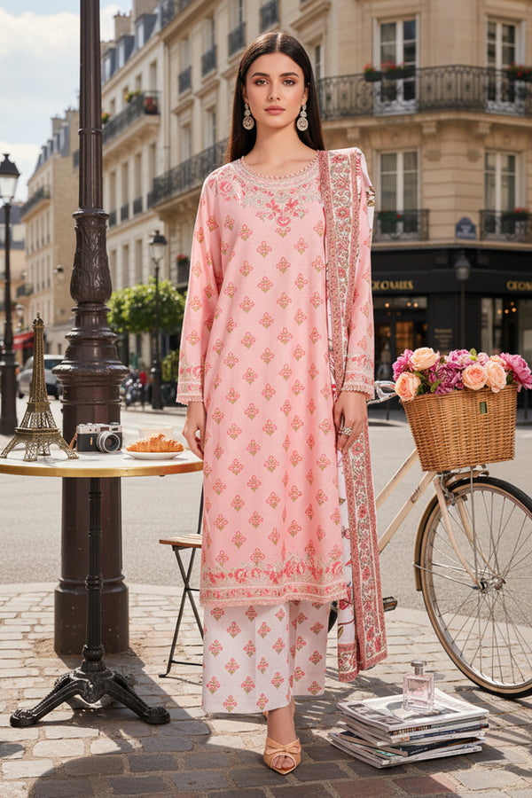 Embroidered - 3 Pc Khaddar Suit