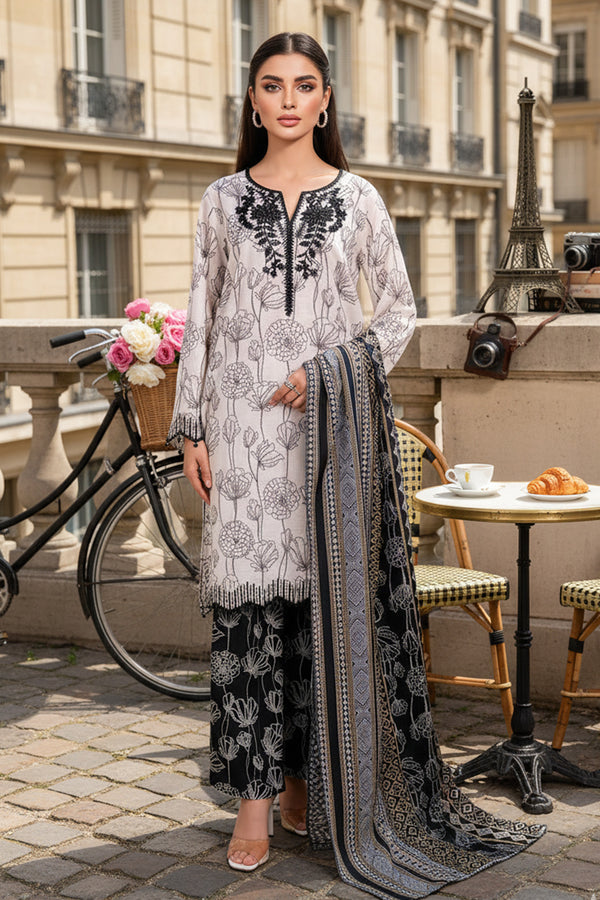 Embroidered - 3 Pc Khaddar Suit