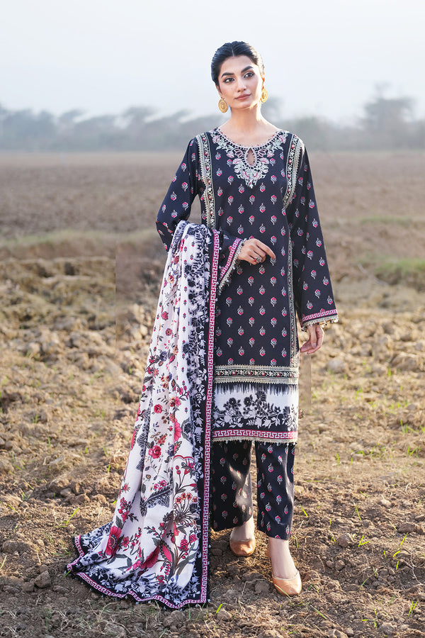 Embroidered - 3 Pc Khaddar Suit