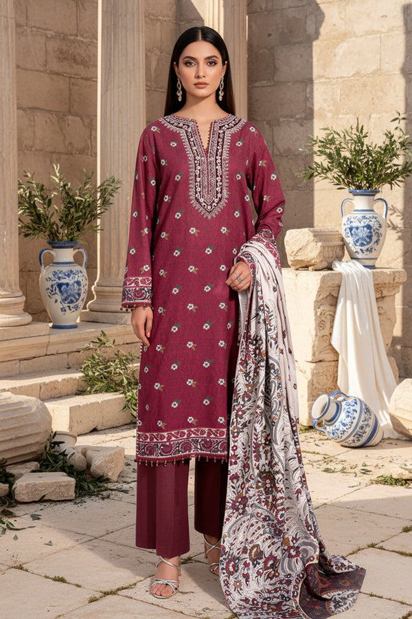Embroidered - 3 Pc Khaddar Suit