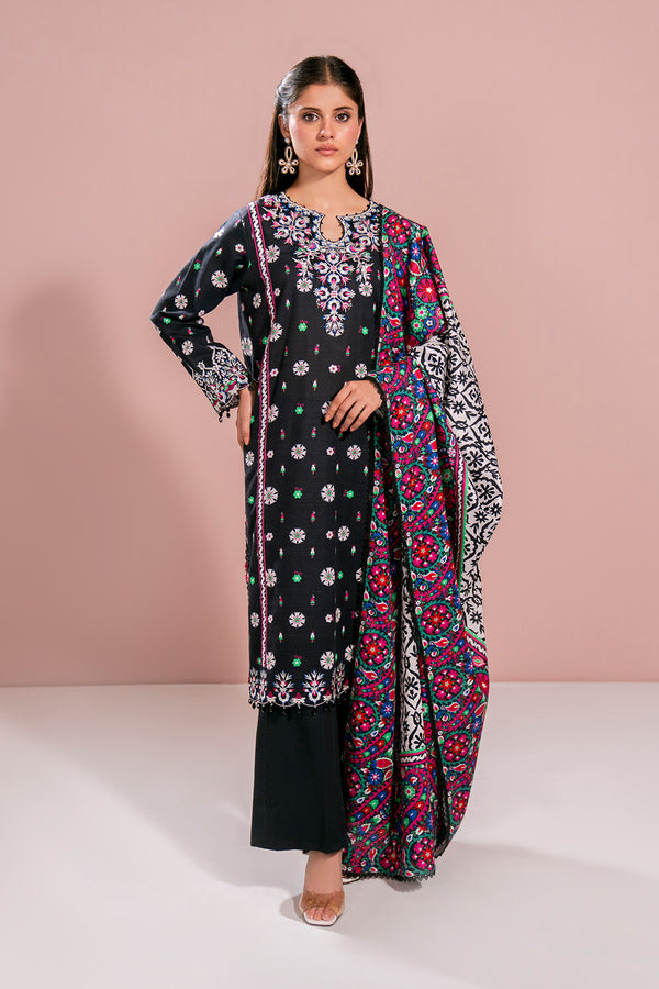 Embroidered - 3 Pc Khaddar Suit