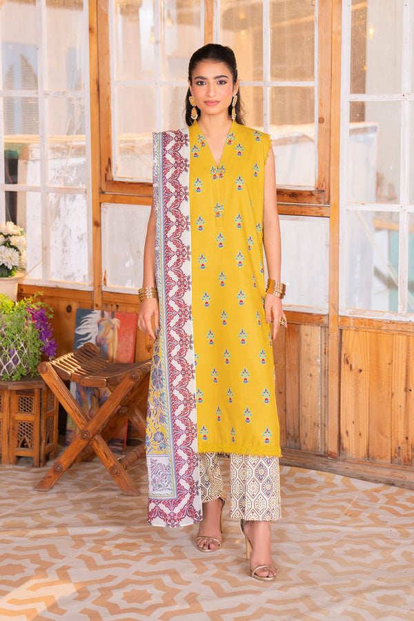 Printed - 3 Pc Lawn Suit (Lawn Dupatta)