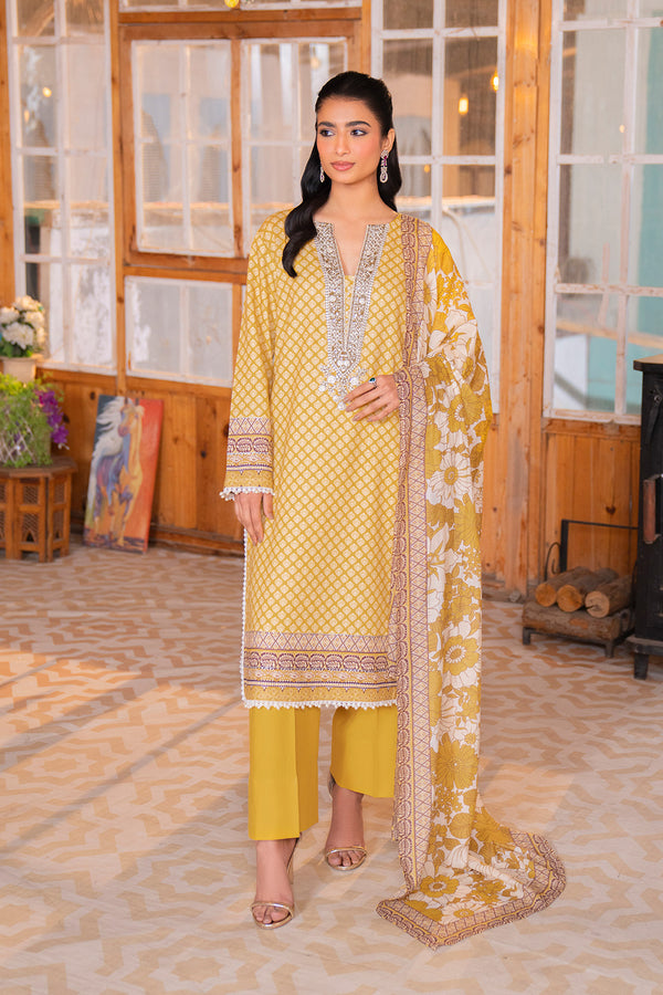 Embroidered - 3 Pc Lawn Suit (Lawn Dupatta)