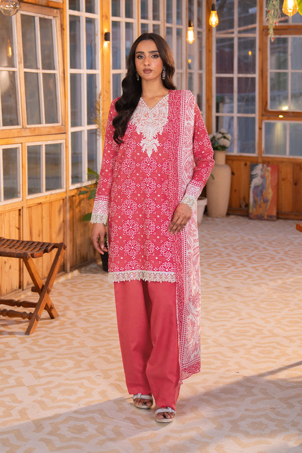 Embroidered - 3 Pc Lawn Suit (Lawn Dupatta)