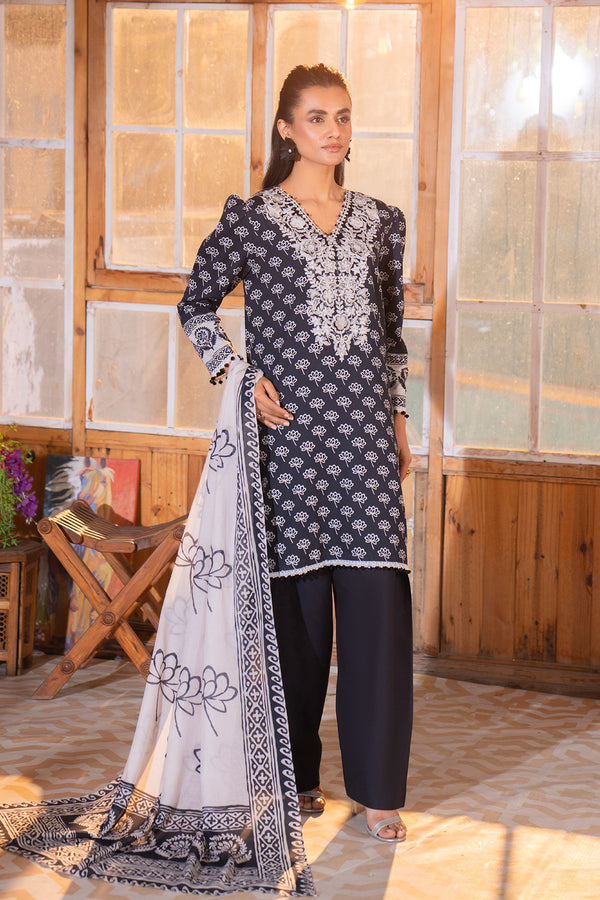 Embroidered - 3 Pc Lawn Suit (Lawn Dupatta)