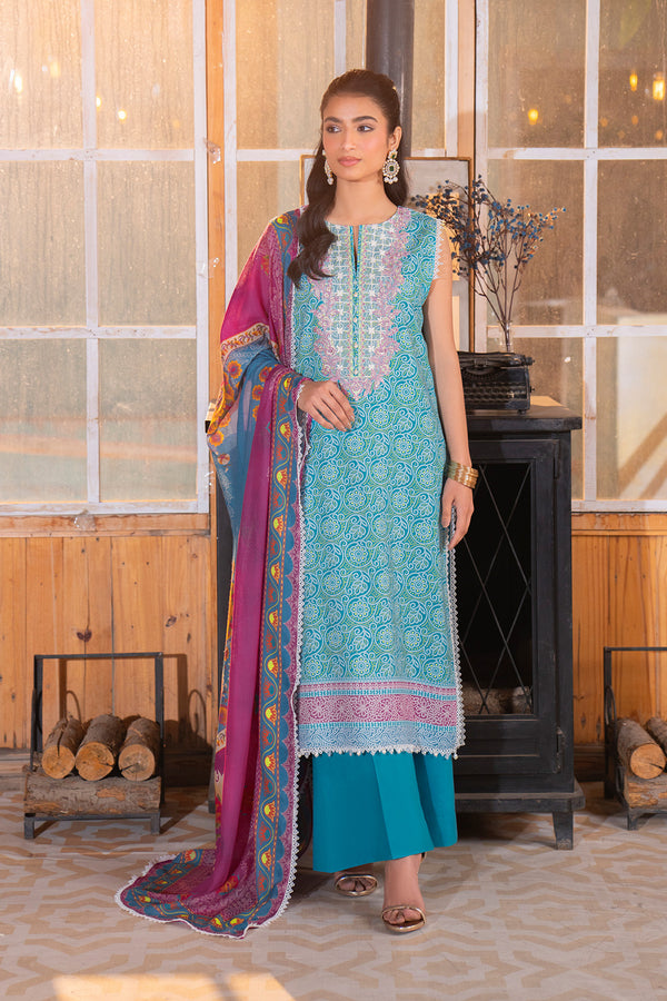 Embroidered - 3 Pc Lawn Suit (Lawn Dupatta)