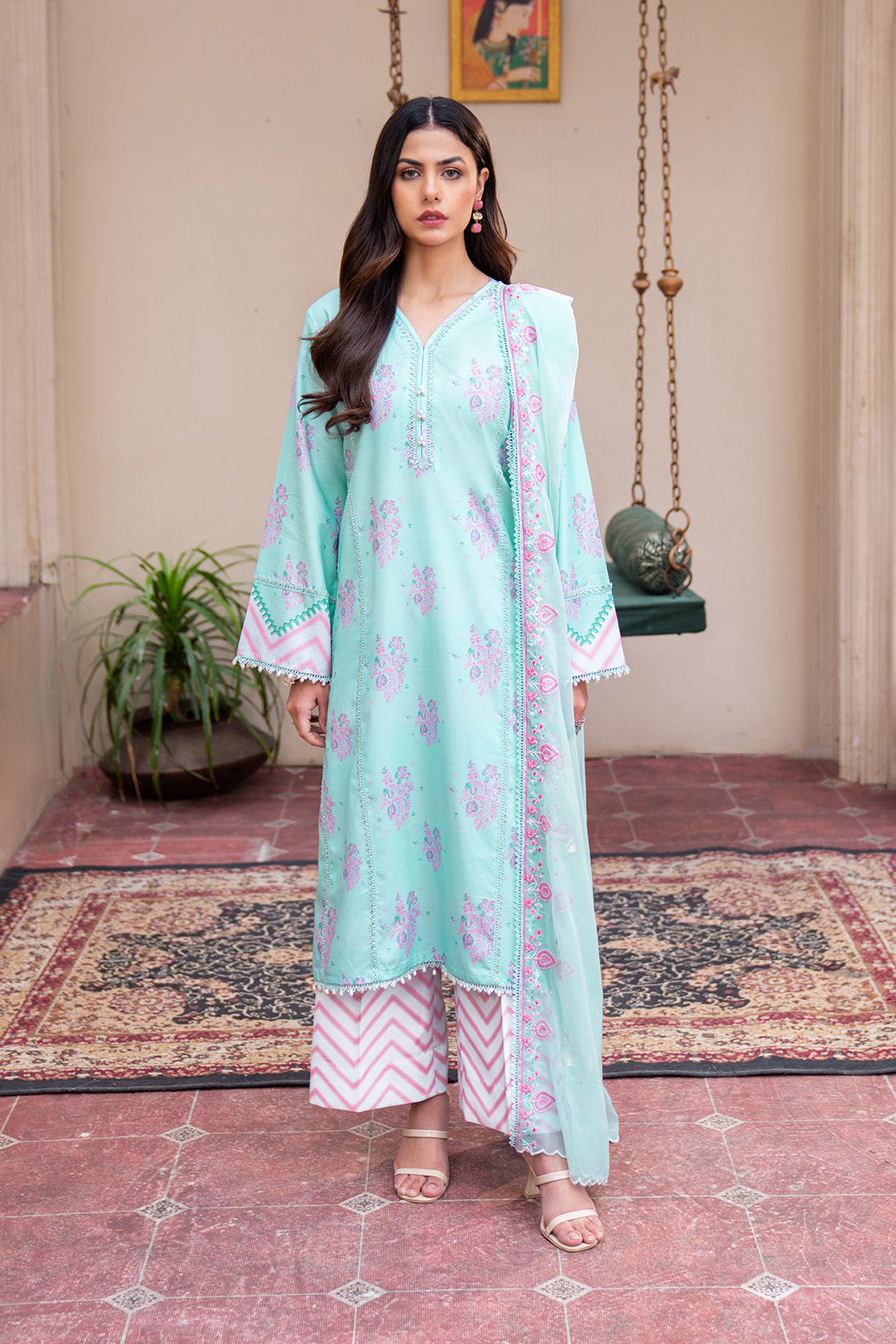 4886 Postcode So Kamal Embroidered - 3 Pc Lawn Suit DPL 4886 Suit - Unstitched ...