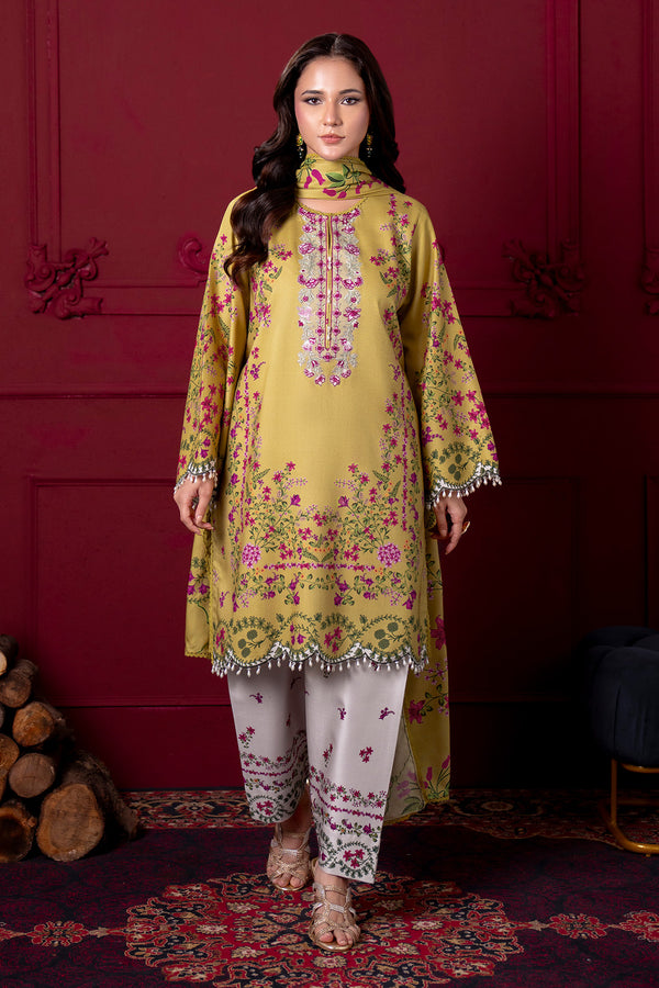 Embroidered - 3 Pc Linen Suit
