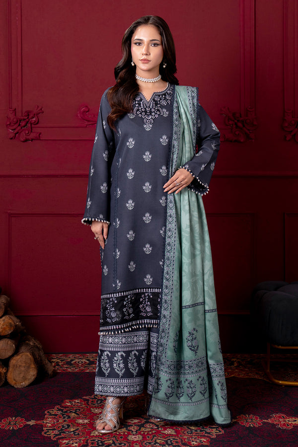 Embroidered - 3 Pc Linen Suit