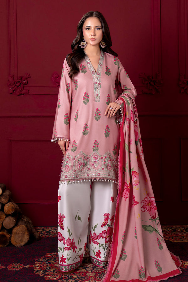 Embroidered - 3 Pc Linen Suit