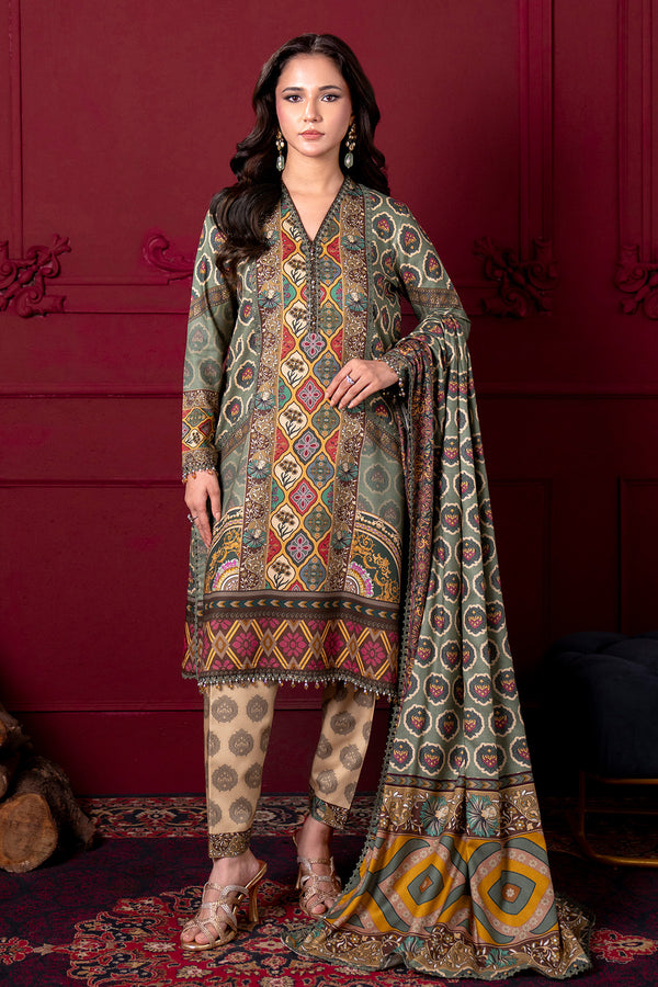 Printed - 3 Pc Linen Suit