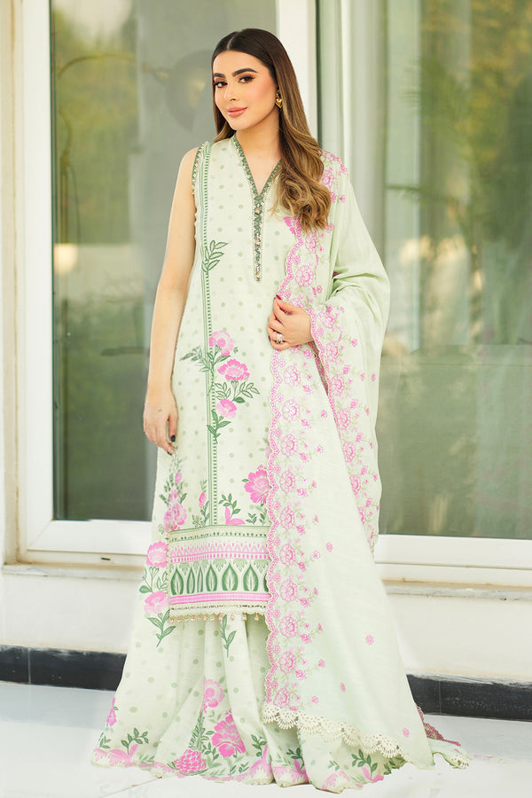 3 Pc Karandi Suit - Embroidered Shawl