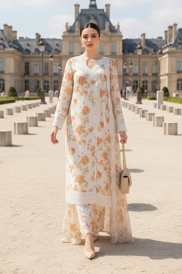 FLORAL SYMPHONY – 3PC LAWN & CHIFFON LUXURY PRET