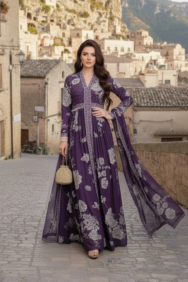 MOONLIT BLOOM – 2PC GRIP & CHIFFON LUXURY PRET