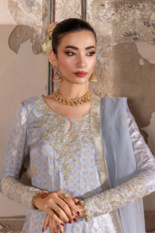 ROSHNI – 2PC ZARI JAMAWAR & NET WEDDING FESTIVE PRET