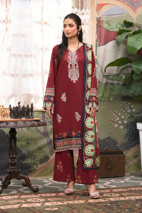 Embroidered - 3 Pc Khaddar Suit