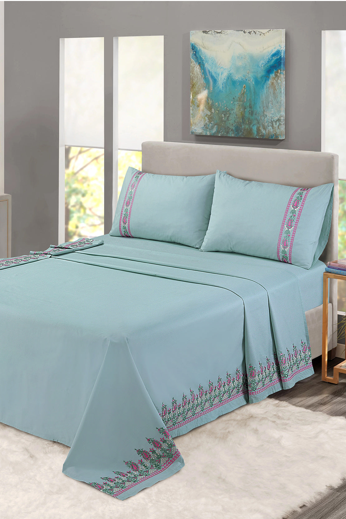 Buy Embroidered Bed Sheets Sets In Pakistan SKB288 So Kamal