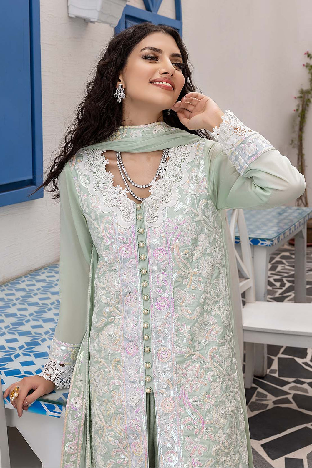 Embroidered Khadi Lawn Suit